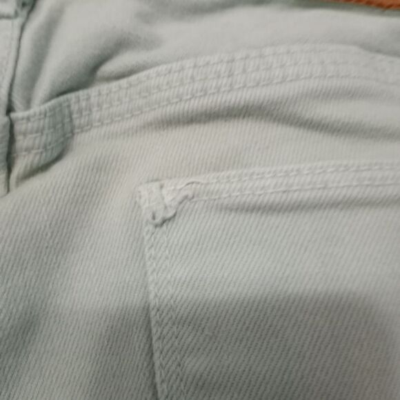 Madewell High Rise Zip Closure Hem Cropped Jeans Size 26 Mint Green - Picture 6 of 12